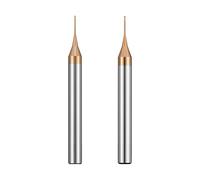 T con aleación dura acero tungsteno Fresa de extremo aleación micro dura HRC55 con 2 filos, cuello largo profundo acero CNC, punta esférica D0.3-0.9 R0.15-0.45 Mini(Ball,D0.5 x6)