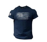 T de Men Angustiado Camisa Flag O Cuello Impreso Short Blouse Mangas Blusas Men's Blusa, de Lino, cómodo y fácil de Lavar, Ideal para Playa, Primavera Informal