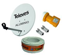 T e C N o V o Z, Kit Antena PARABOLICA para Astra TELEVES 83cm Aluminio + Rollo DE Cable 20 MT + CONECTOES Y LNB