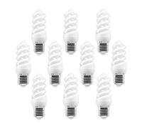 T.E Mini Bombilla Espiral Bajo Consumo E27 6400K Luz Fría 21W (Pack 10)