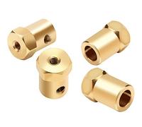 T&F 4 unidades de acoplamiento de eje de acoplamiento, adaptador de manguera, adaptador de eje rígido, latón, articulación, motor, vástago de acoplamiento, 7 tamaños opcionales