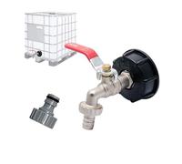 T&F IBC - Adaptador para grifo de bola de 1/2 pulgada, conector de manguera y adaptador para tanques de agua de lluvia IBC, 1000 L, para depósitos de agua de lluvia, grifos de agua
