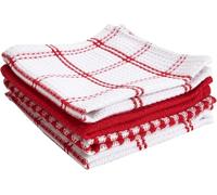 T-fal Textiles Dish Cloth Paño de Cocina de algodón, Rojo, 4 Unidades