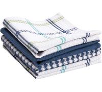 T-Fal Textiles - Juego de 4 paños de algodón para Cocina, diseño wafle Plano, Breeze, Cool, Paquete de 4, 1