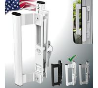 T-HAKEN Repuesto de puerta corredera de vidrio con manijas en ambos lados, 6-5/8 color blanco. Juego de manijas de puerta de patio de 1 pulgada a 1-1/8 pulgadas. Grueso utilizado tanto en zurdos como