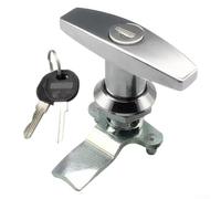 T-Handle Lock Zinc Alloy Cabinet Door Lock Salt Spray Resistant With Key For Industrial Equipment And Outdoor Storage (Plata)