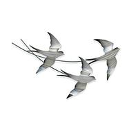 T.I. Design Swallows in Flight - Decoración de pared contemporánea de pájaros de metal