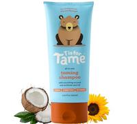 T is for Tame Shampoo - Champú 3 en 1 suave pero eficaz que limpia, acondiciona y desenreda el cabello en un solo paso. Apto para bebés y niños. Con aceite de coco y girasol. 200 ml.