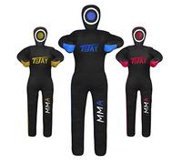 T=JAY Maniquí de Agarre de posición de pie MMA para jiu jistu brasileño BJJ, Lucha Libre, Lanzamiento de Judo Karate y Chupete para sumisión, sin Relleno (59 Pulgadas (Pulgadas), Negro Azul)