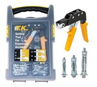 T.K.Excellent Herramienta de fijación de anclaje de pared hueco para pistola de alta resistencia + 3 anclajes de pared de metal diferentes (M8 x 34 mm, M11 x 36 mm, M11 x 50 mm)