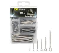 T.K.Excellent Pasador de chaveta pasador de acero inoxidable con caja de 230 piezas.