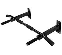 T-LoVendo Barra de Dominadas para Pared. Crossfit. Pull-up bar. Con Tornillos incluidos. Soporta hasta 140kg. Gimnasio en Casa. Ejercicios para biceps, espalda, dorsales, hombros. Negra. Calidad.