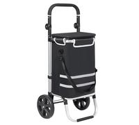 T-LOVENDO.ES Carro Compra Plegable Ruedas Grandes Aluminio Ligero Bolso Térmico Aislamiento Reflectante Bolsa Extraíble Transporte Fácil Ergonómico Resistente Compacto Multifunción Urbano