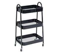 T-LOVENDO.ES Carro de Cocina Metálico con Ruedas. Carrito Auxiliar Multiuso. 3 Cajones de Almacenamiento. Ideal para Frutas, Verduras, Cocina, Salón, Oficina