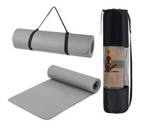 T-LOVENDO.ES Esterilla de Yoga Antideslizante con Funda y Correa | Colchoneta de EVA Alta Densidad para Pilates Fitness Estiramientos y Meditación | 183x61cm Gruesa, Ligera, Reforzada | (Gris)