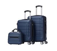 Juego o Set de 3 Maletas de Viaje Oferta- 4 Ruedas Dobles giratorias- Neceser - Maleta de Cabina - Equipaje de Mano- Cerradura TSA- Ligeras- ABS- Ryanair - Resistentes- Ligeras- Asa telescópica