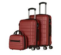 T-LOVENDO.ES Juego o Set de 3 Maletas de Viaje - 4 Ruedas Dobles giratorias - Neceser - Maleta de Cabina - Equipaje de Mano - Cerradura TSA - Ligeras - ABS - Resistentes - Ligeras - Asa telescópica