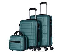 T-LOVENDO.ES Juego o Set de 3 Maletas de Viaje - 4 Ruedas Dobles giratorias - Neceser - Maleta de Cabina - Equipaje de Mano - Cerradura TSA - Ligeras - ABS - Resistentes - Ligeras - Asa telescópica