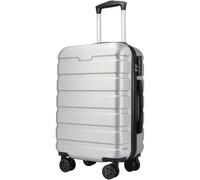 T-LOVENDO.ES Maleta de Viaje Cabina 55x40x20- Equipaje de Mano- 4 Ruedas giratorias- Material ABS Ligero- Semirígida- Candado o Cerradura combinación- Asa telescópica- Trolley- Plateada