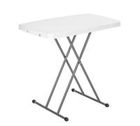 T-LOVENDO.ES Mesa Auxiliar Plegable y Elevable 77x50 cm | Altura Ajustable 49-74 cm, Portátil y Ligera | Estructura Metálica Reforzada | Ideal para Comedor, Terraza, Camping o Jardín