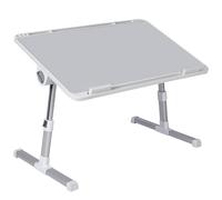 T-LOVENDO.ES Mesa Auxiliar portátil pequeña Plegable para Ordenador en Cama, Sofa, salón, Cocina, Cama, Suelo. Regulable en Altura y Ángulo. con Ranura para Tablet. Superficie Texturizada. 60x40cm