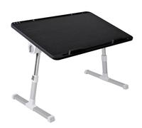 T-LOVENDO.ES Mesa Auxiliar portátil pequeña Plegable para Ordenador en Cama, Sofa, salón, Cocina, Cama, Suelo. Regulable en Altura y Ángulo. con Ranura para Tablet. Superficie Texturizada. 60x40cm