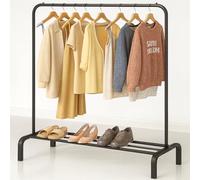 T-LOVENDO.ES Perchero Burro Ropa Resistente | Estable y Estrecho | Sin Ruedas | Con balda Zapatero | Capacidad de carga 30kg | Fácil montaje | Metálico | Entrada Recibidor o dormitorio