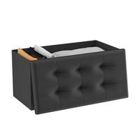 T-LOVENDO.ES Puff o Banco de almacenaje Plegable- Taburete Reposapiés Otomana- Baúl de Almacenamiento para Cama- Dormitorio- salón-Comedor- Recibidor- 38x76x38cm. Soporta 300kg.