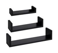 T-LOVENDO.ES Set de 3 Baldas Estantes, Balda Flotante de Pared, de Almacenamiento, MDF, Montaje Oculto, Tres Tamaños, Decorativos, Ideal para Salón, Cocina, Habitación, Pasillo, Baño