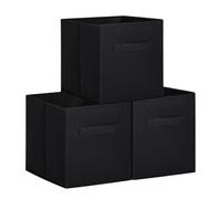 T-LOVENDO.ES Set de TRES Cajas de Almacenamiento Plegable, 3X Cesta con 2 Asas, Cajón para Mantas Ropa, Cofre de Tela, Cubo Organizador para Dormitorio Salón, 20 Litros
