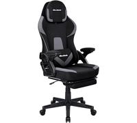T-LOVENDO.ES Silla Gamer Gaming Profesional, Ergonómica, de Tela Transpirable y Antimanchas, Reposabrazos Ajustables, con Reposapiés. para Adultos. Altura Regulable y Respaldo Abatible.