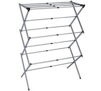 T-LOVENDO.ES Tendedero Plegable Vertical y Extensible de 43 a 75 cm. 6 Niveles 11 Barras, Ligero, Robusto y Estable, metálico. Gran Capacidad de Ropa. Ahorra Espacio. Interior y Exterior. Gris