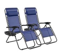 T-LoVendo Pack 2 Tumbonas o Sillas de Exterior Plegables para jardín, Playa, Piscina, terraza. Gravedad Zero 2 Unidades, Acero Ligero, Portavasos y Reposacabezas.