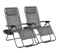 T-LoVendo Pack 2 Tumbonas o Sillas de Exterior Plegables para jardín, Playa, Piscina, terraza. Gravedad Zero 2 Unidades (Gris)