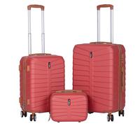 T-LoVendo - Set de 3 Maletas de Viaje - Ruedas Dobles giratorias - Neceser - Maleta de Cabina - Cerradura TSA - Ligeras - ABS - Ryanair - Resistentes - Asa telescópica