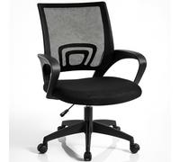 T-LoVendo - Silla de Oficina o Escritorio ergonómica con Soporte Lumbar, Malla Transpirable, Regulable en Altura, Ruedas antiarañazos, Color Negro