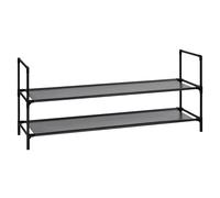 T-LoVendo Zapatero de 2 Alturas Organizador para 8 Pares de Zapatos y Bolsos - Estructura de Metal - Baldas de Tela - 99,5x41x28cm - Estantería Abierta - Recibidor, Entrada