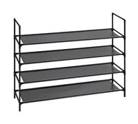 T-LoVendo Zapatero de 4 Alturas Estantería Organizador Zapatos Botas Bolsos Estantería para 16 Pares Abierto, Estrecho, Estructura de metal, Baldas de tela. 99,5x28x75cm. Entrada, Recibidor