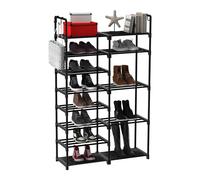 T-lovendo Zapatero de 9 Niveles Almacenamiento de Zapatos Organizador Hasta 30-35 Pares Estante Torre Tubos de Metal con Conectores de Plástico