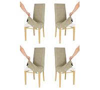 t m c s Tommychairs - Set 4 sillas tapizadas con Funda removible Modelo Jazz para Cocina, Bar y Restaurante, Estructura en Haya Roble, Asiento y Respaldo Forrado con Funda de Tela Gamuza New