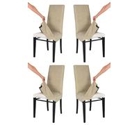t m c s Tommychairs - Set 4 sillas tapizadas con Funda removible Modelo Jazz para Cocina, Bar y Restaurante, Estructura en Haya anilina Negra, Asiento y Respaldo Forrado con Funda de Tela Gamuza New
