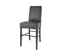 t m c s Tommychairs - Taburete bajo Luisa para Cocina y Bar, con Estructura en Madera de Haya Pintada Color Negro y Asiento tapizado en Polipiel Negra