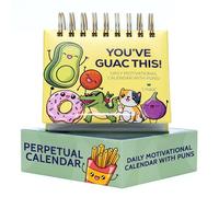 T MARIE Punny Motivational Desk Calendar - Daily Perpetual Calendar to Use Year after Year - Cute Office Decor, Positive Affirmation Gifts for Women & Men, Inspirational Desk Accessories - 5.5" x 5.3"