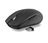 T?NB Souris sans Fil Design, Double Mode Bluetooth et USB-A, Rechargeable Haute Autonomie, Précision 1600 DPI, 6 Boutons - Noire