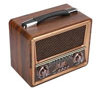 T osuny Radio FM/Am/SW Retro Madera Radio, Reproducción Bluetooth, Altavoz de 3W, Reproductor MP3, Altavoz inalámbrico portátil de Madera Recargable, Regalo para los Padres(220 V)