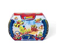 T-RACERS Turbo Crane - Grúa con pinza, piloto y coche exclusivo y accesorios, Pista de coches de juguete