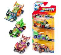T-RACERS Mix ´N Race 3 Pack - Pack de 3 Coches coleccionables. Coches Desmontables por Dos Partes y con Piezas Intercambiables. Pack 12/12
