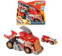 T-RACERS MIX ´N RACE Fire Launcher Truck - Camión lanzador con detalles de fuego. Incluye 1 vehículo T-Racer Mix ´N Race exclusivo. Pesiona el disparador para lanzarlo. Compatible T-Racers Mix ´N Race