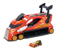T-Racers Mix ´N Race Thunder Truck- Camión Lanzador con 3 acciones en 1. Incluye 1 vehículo T-Racer Mix ´N Race Exclusivo, Zona para Montar vehículos, Tirador para lanzarlos y Espacio para 7 Coches