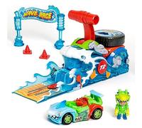 T-RACERS Wave Race - Lanzador interactivo y piloto y coche exclusivo, Pista de coches de juguete